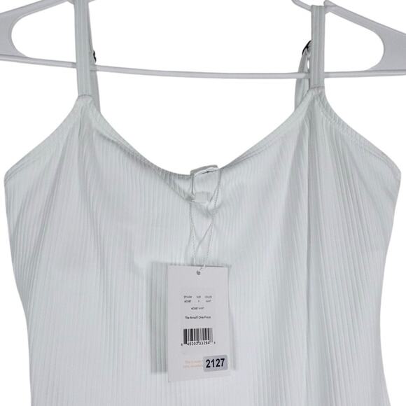 Flawed Andie Swim Women's Small White The Amalfi Ribbed Swimsuit Padded 2127 - Picture 5 of 12